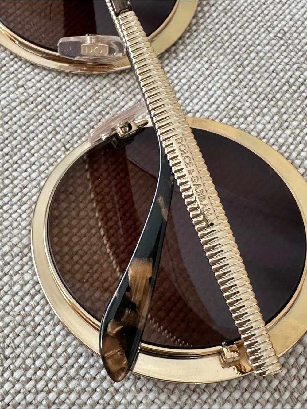 Dolce & Gabbana Gold Tone/Havana DG2179 Round Sunglasses - Picture 5 of 16
